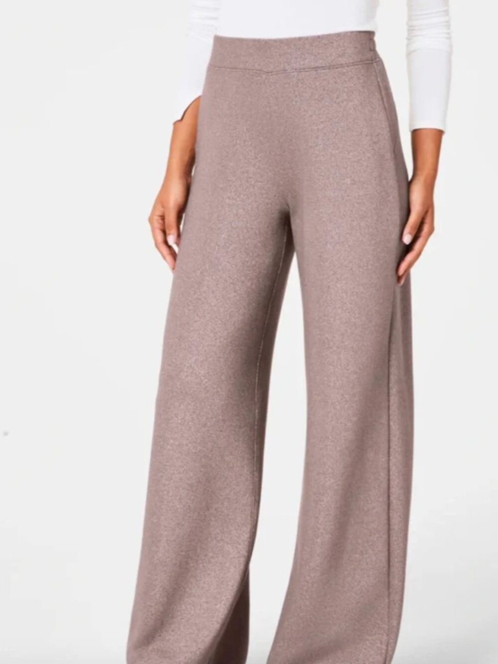 SPANX AirEssentials Wide Leg Pant in silver shimmer M